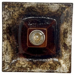 Apliques de cerámica cuadrados marrones , Alemania, 1970