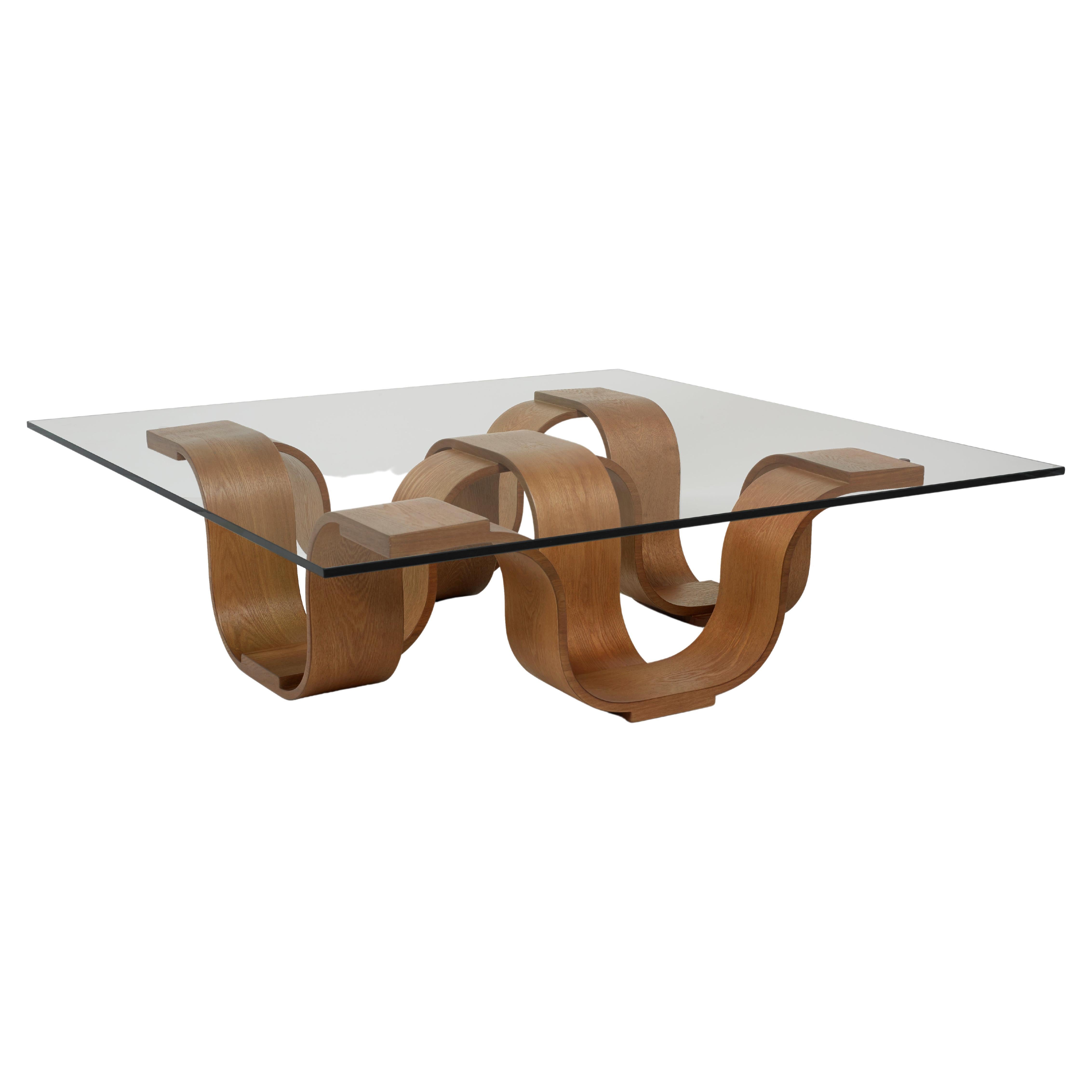 Brown Square Cocktail Table For Sale