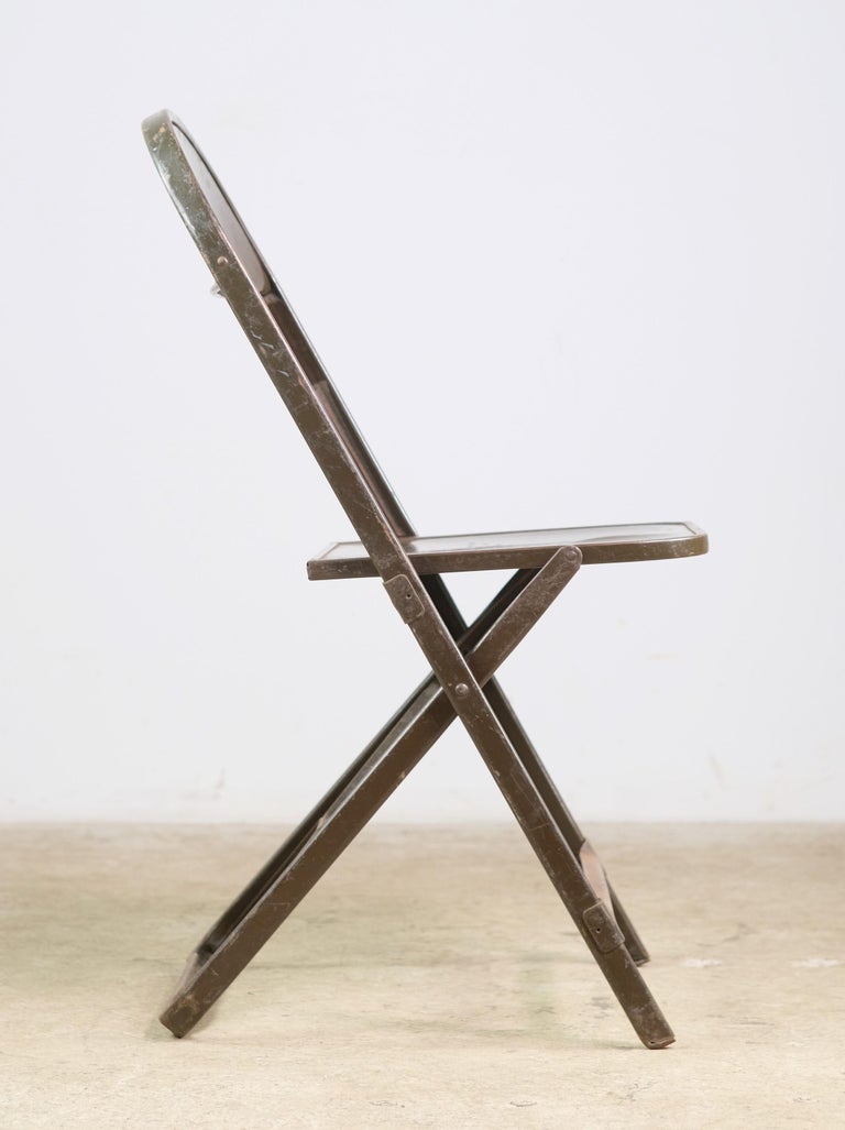 Brown Steel Folding Chair w Star Design Seat Qty Available For Sale at ...