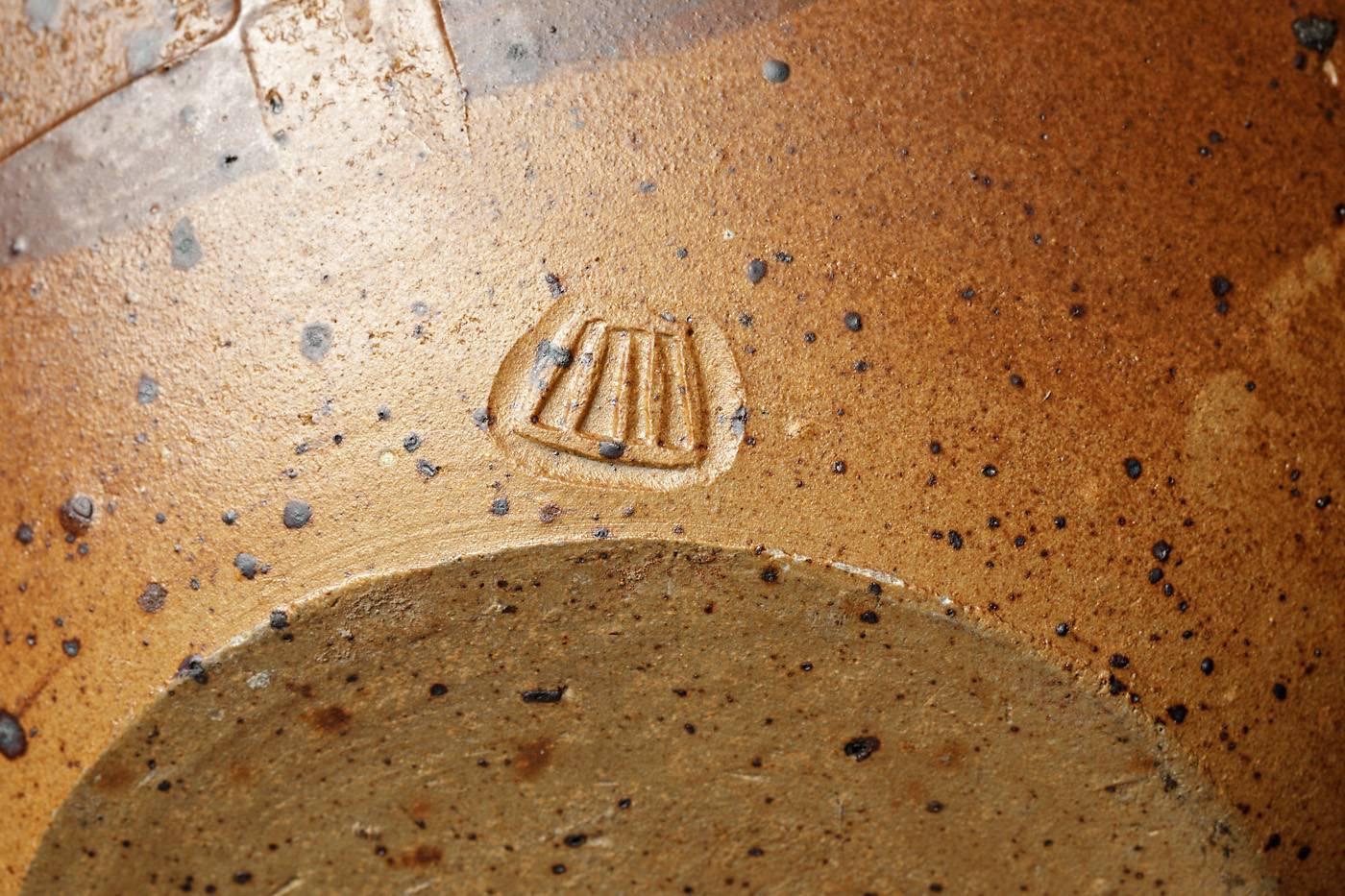 Lampada da tavolo in gres marrone dell'artista francese Pierre Digan La Borne in vendita 1