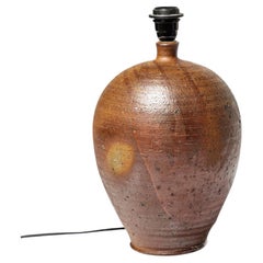 Brown stoneware ceramic table lamp by Georges Sybesma La Borne 20th century