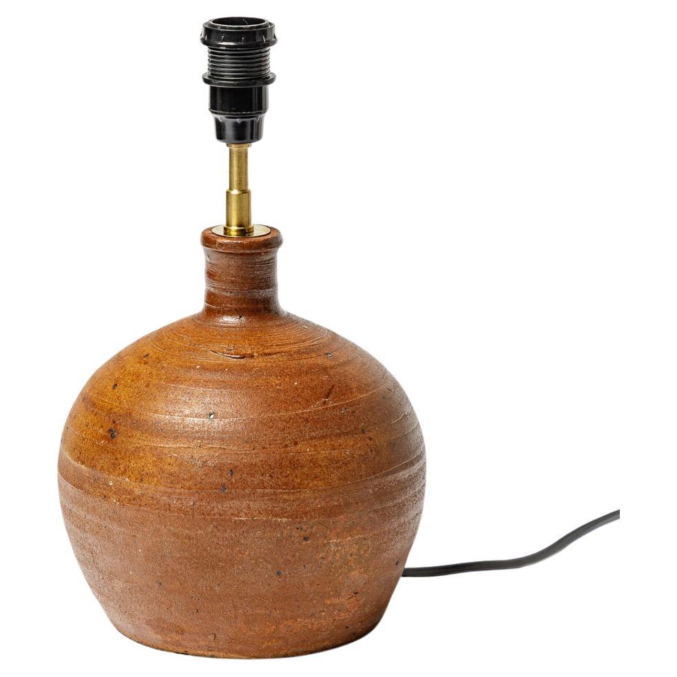 Lampada da tavolo in gres marrone circa 1970 design del XX secolo La Borne