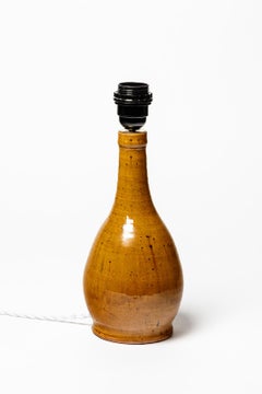 Brown Stoneware Ceramic Table Lamp from La Borne Art Deco 1940 Lighting