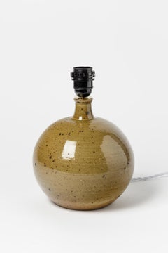 Brown Stoneware Ceramic Table Lamp XXth Century Design La Borne Unique Piece