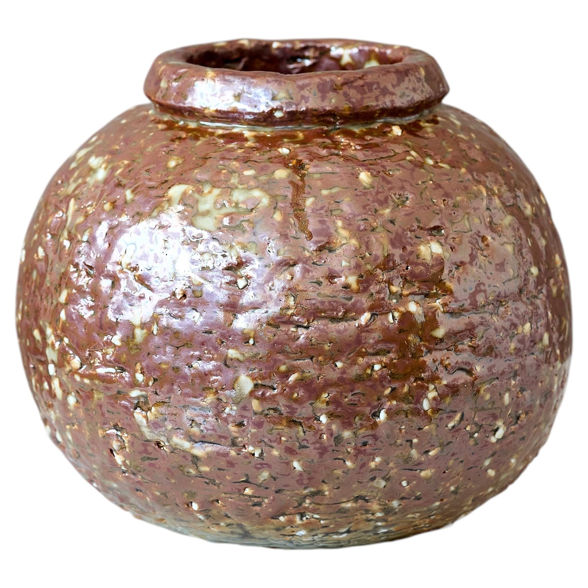 Vase chamotte en grès brun par Gunnar Nylund pour Rorstrand, Suède, années 1930. en vente