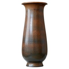 Bodenvase aus braunem Steingut von Gunnar Nylund für Rorstrand, Schweden, 1940er Jahre