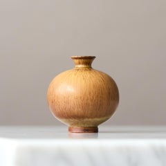 Brown Stoneware Miniature Vase by Berndt Friberg. Gustavsberg Studio Sweden 1956