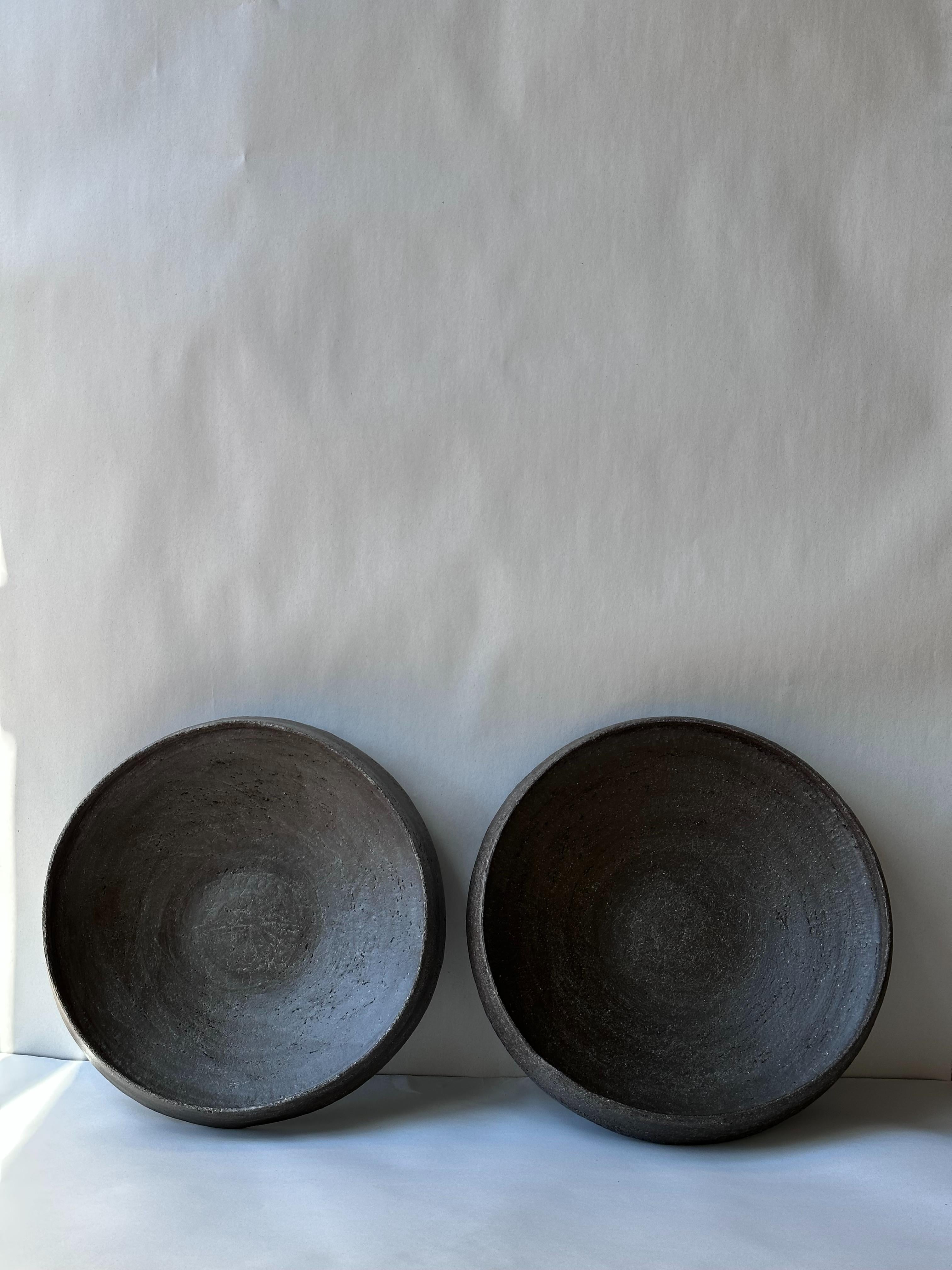 Post-Modern Brown Stoneware Pinakio Plate by Elena Vasilantonaki For Sale