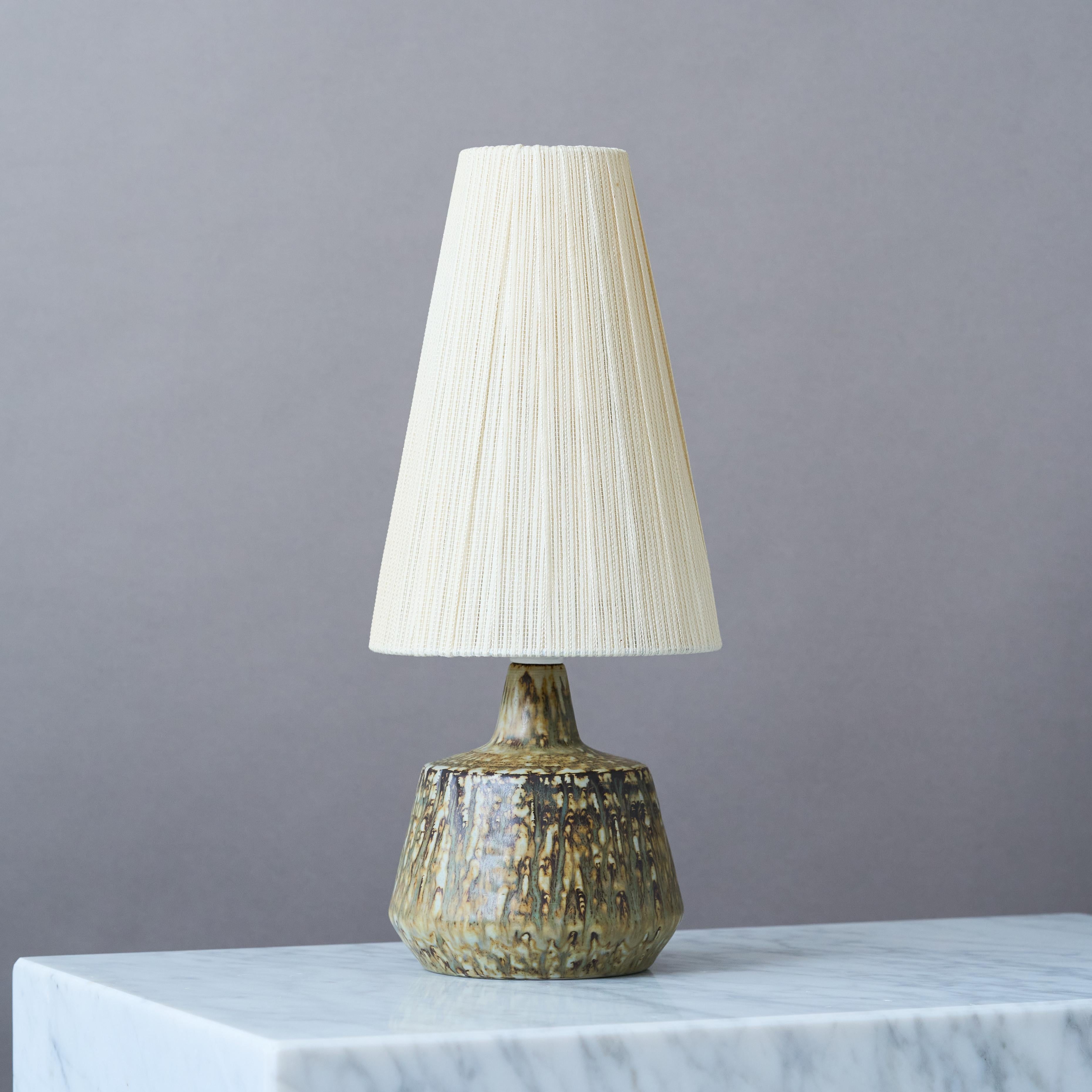 Brown Stoneware 'Rubus' Table Lamp by Gunnar Nylund for Rörstrand, Sweden, 1960s For Sale 2