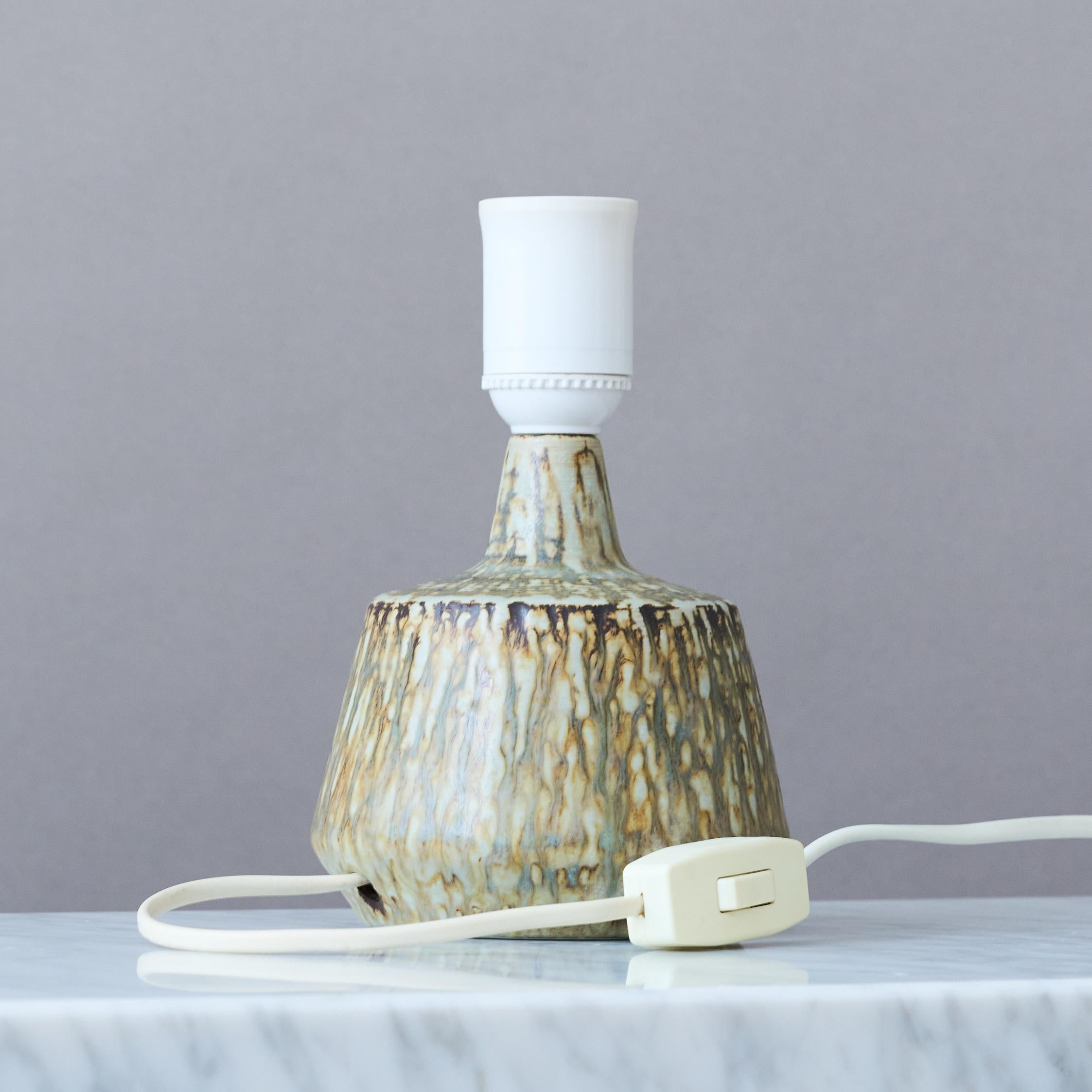 20th Century Brown Stoneware 'Rubus' Table Lamp by Gunnar Nylund for Rörstrand, Sweden, 1960s For Sale