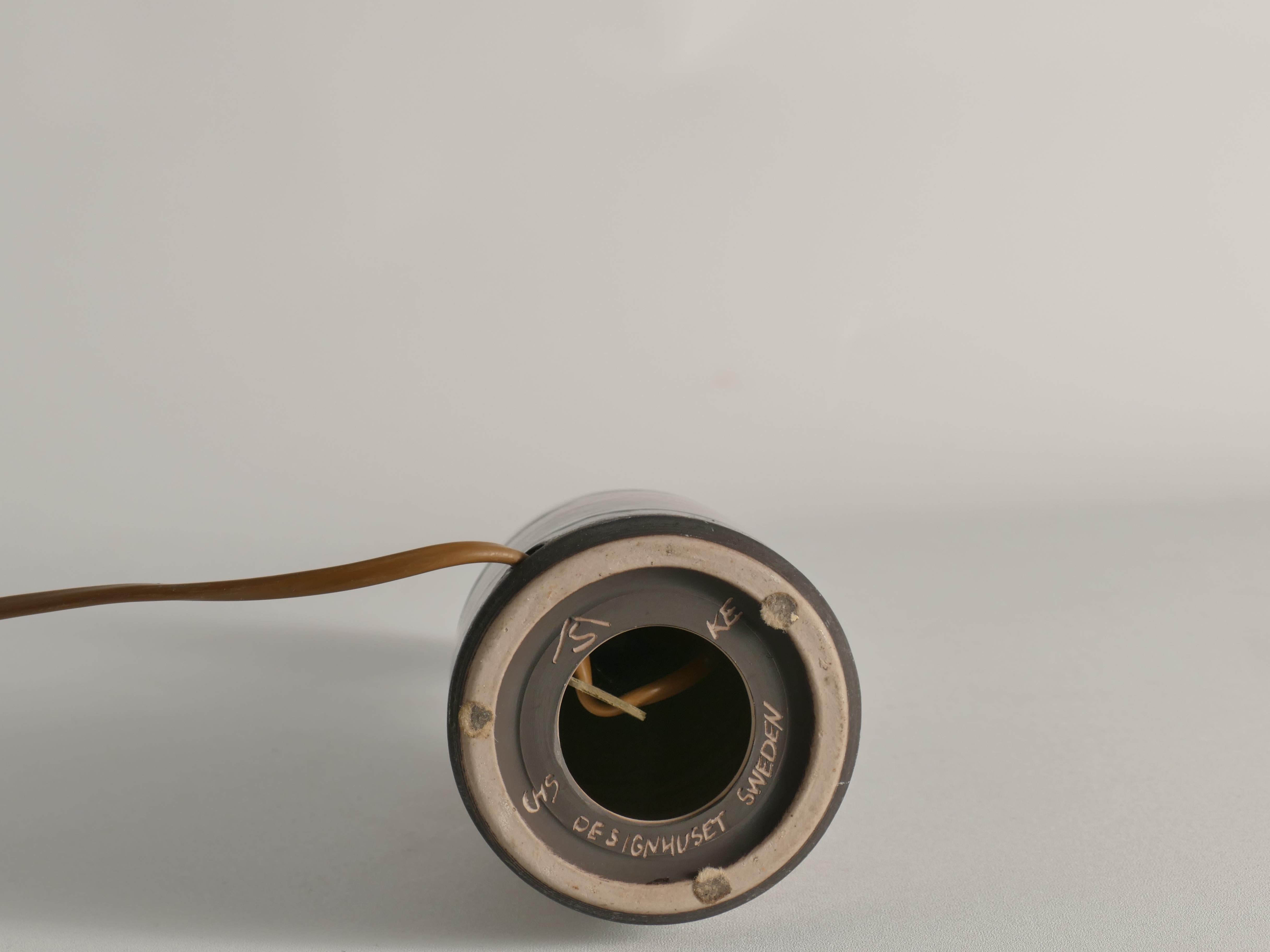 Lampe de table en grès brun par Carl-Harry Stålhane, Designhuset, Suède années 1960 en vente 3