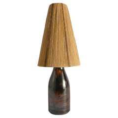 Braune Steingut-Tischlampe von Carl-Harry Stålhane, Designhuset, Schweden 1960er Jahre
