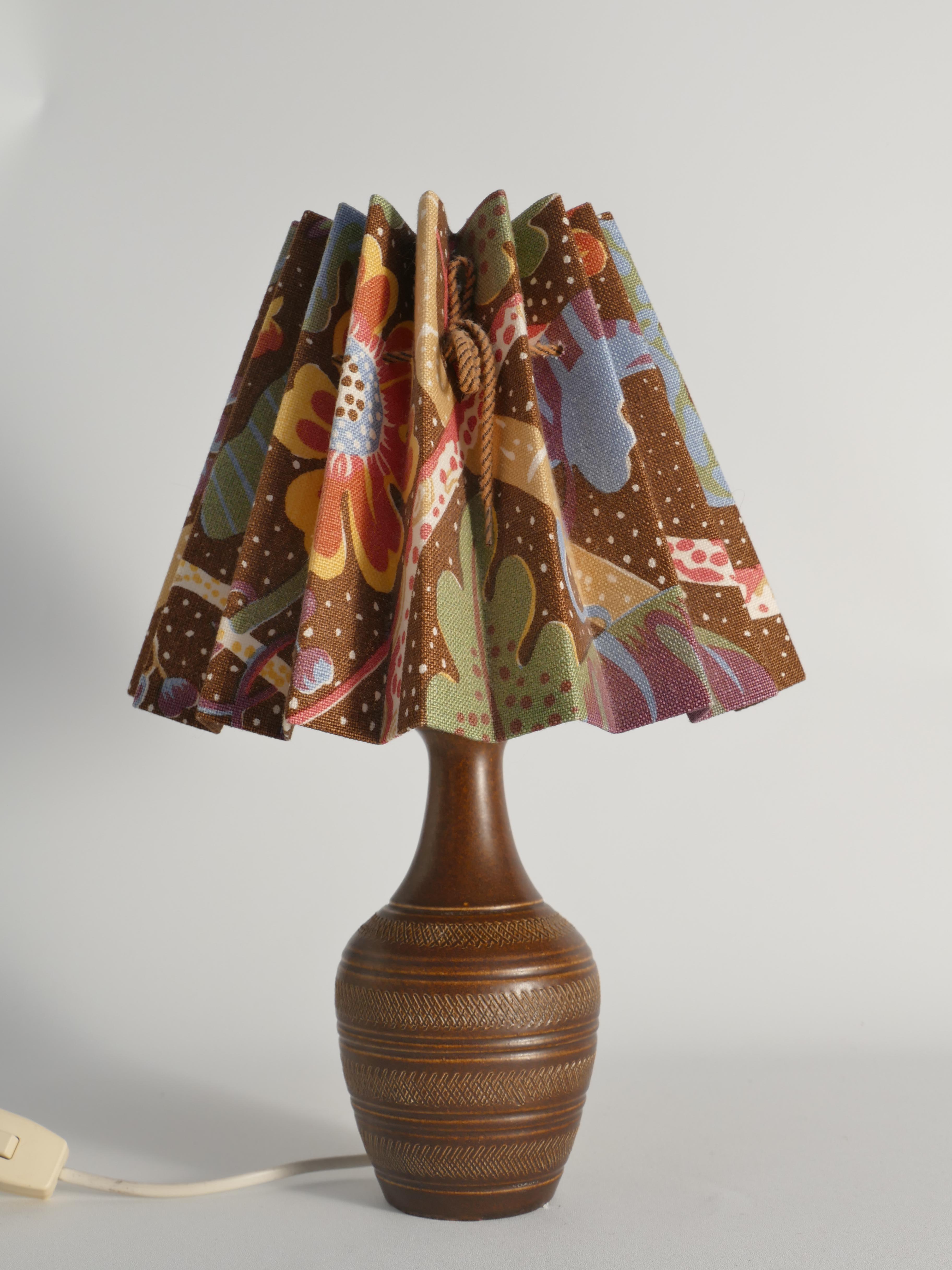 Brown Stoneware Table Lamp, Model number 59617, by Scheurich West Germany 1960s For Sale 5