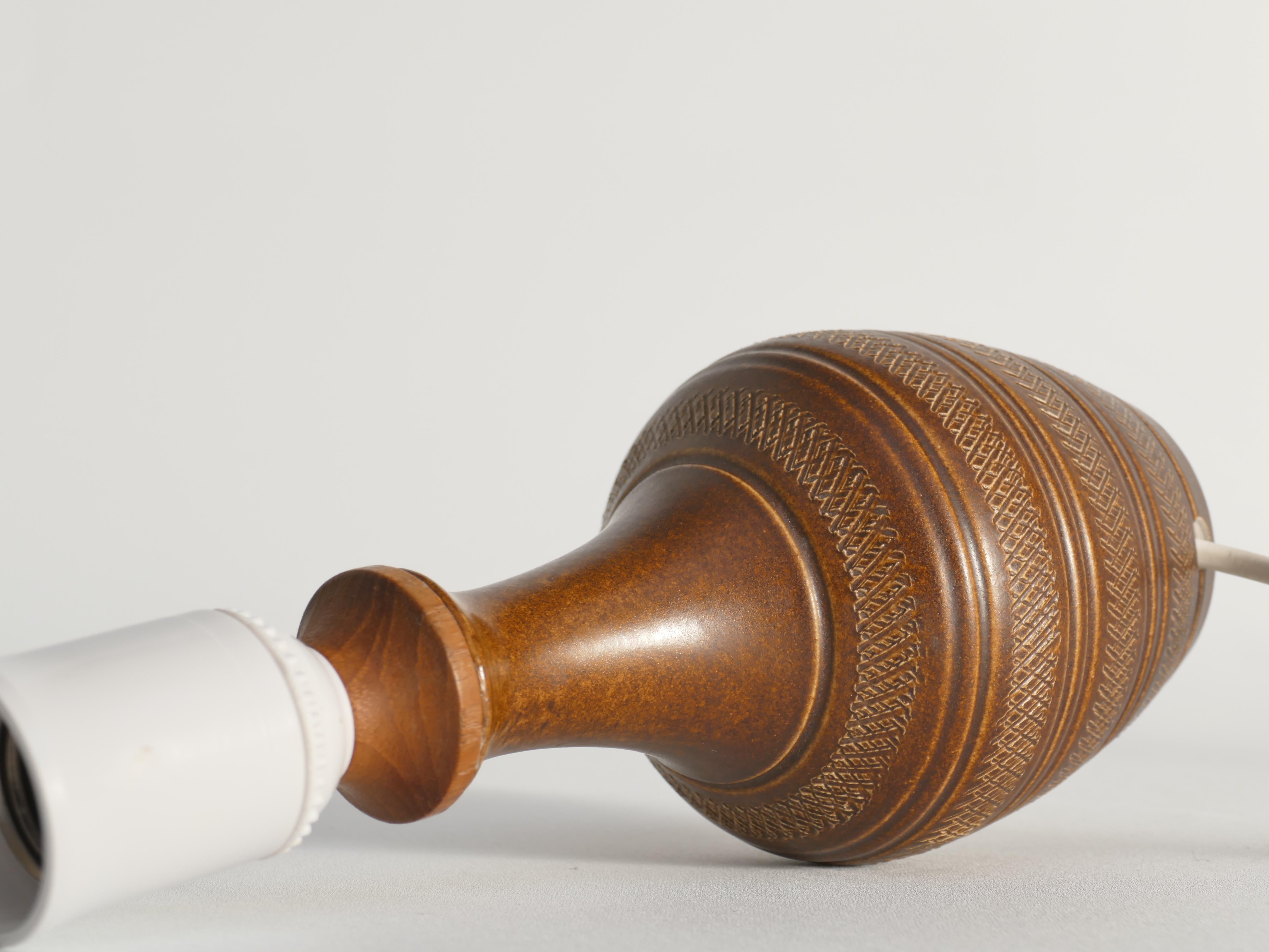 Brown Stoneware Table Lamp, Model number 59617, by Scheurich West Germany 1960s For Sale 6