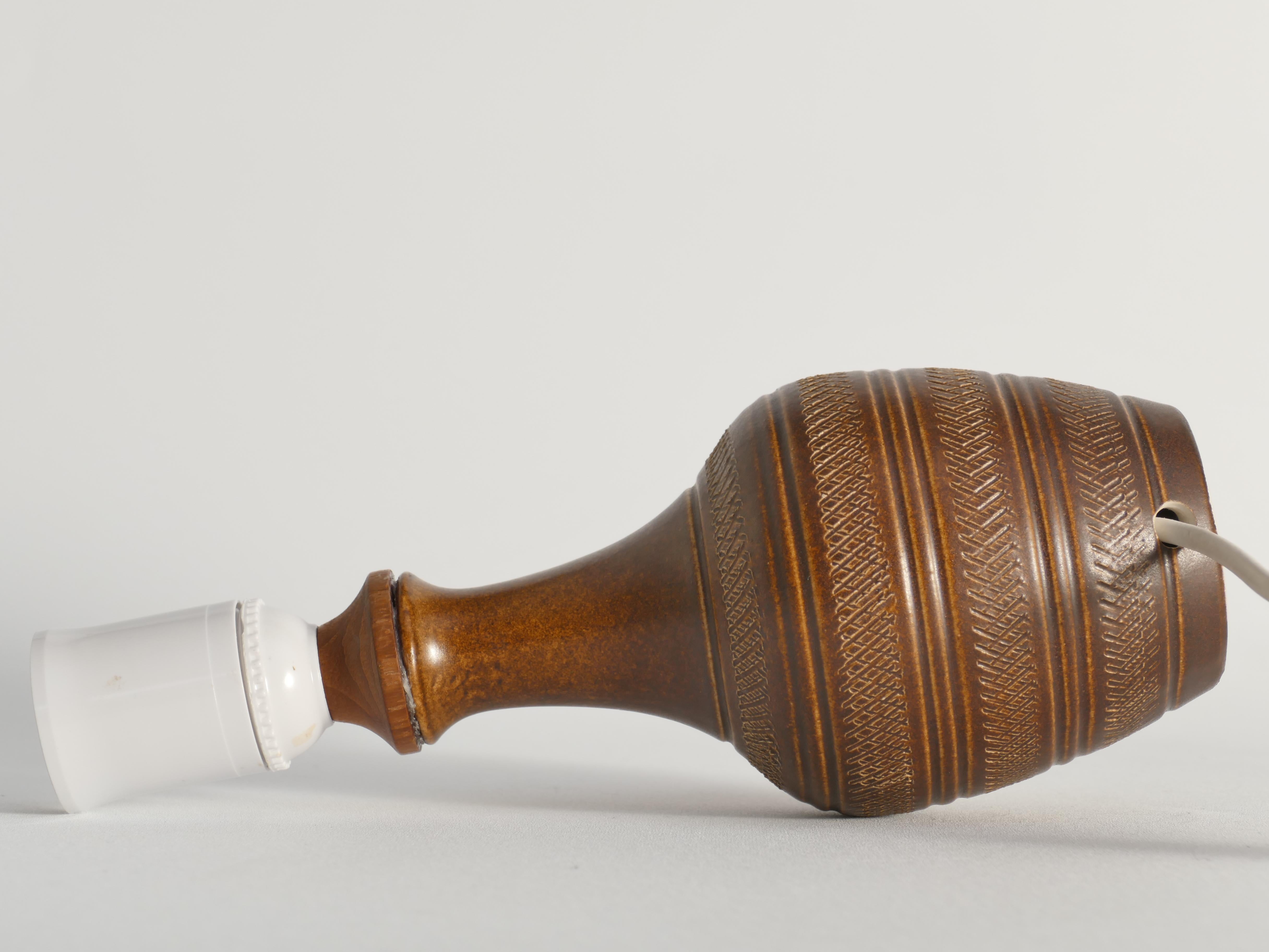Brown Stoneware Table Lamp, Model number 59617, by Scheurich West Germany 1960s For Sale 7