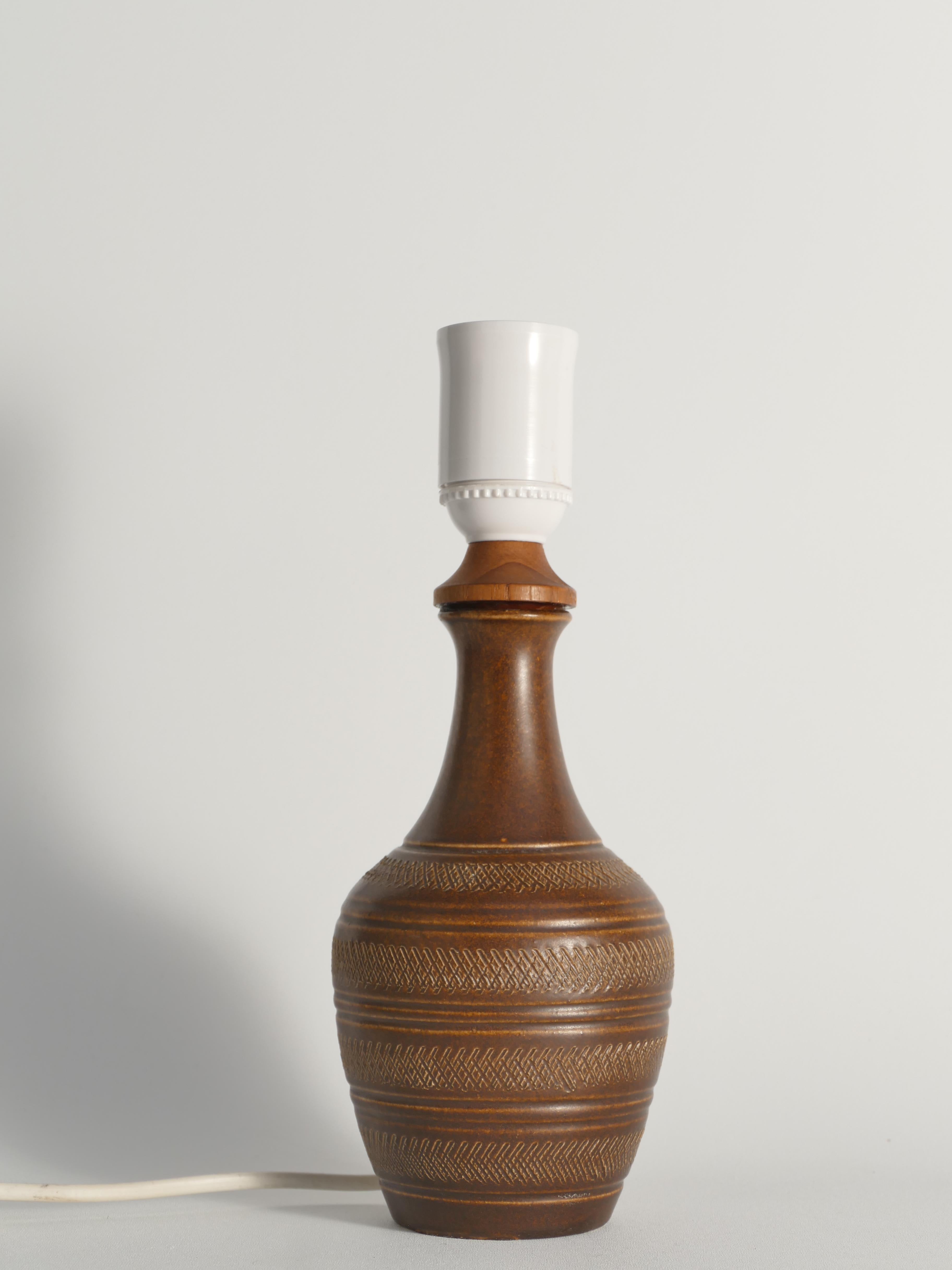 Mid-20th Century Brown Stoneware Table Lamp, Model number 59617, by Scheurich West Germany 1960s For Sale