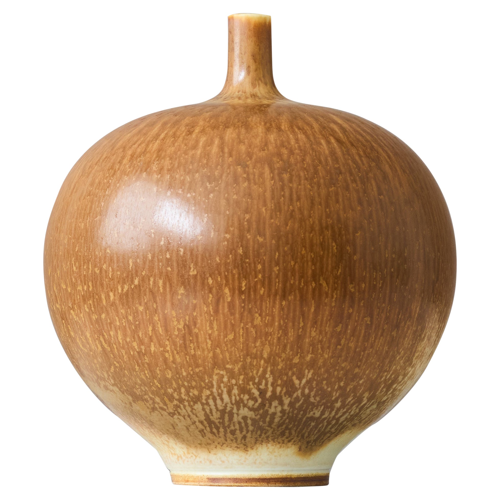 Jarrón de gres marrón de Berndt Friberg para Gustavsberg Studio, Suecia, 1963 en venta