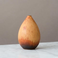 Jarrón de gres marrón de Carl-Harry Stalhane, Rorstrand, Suecia, 1955.