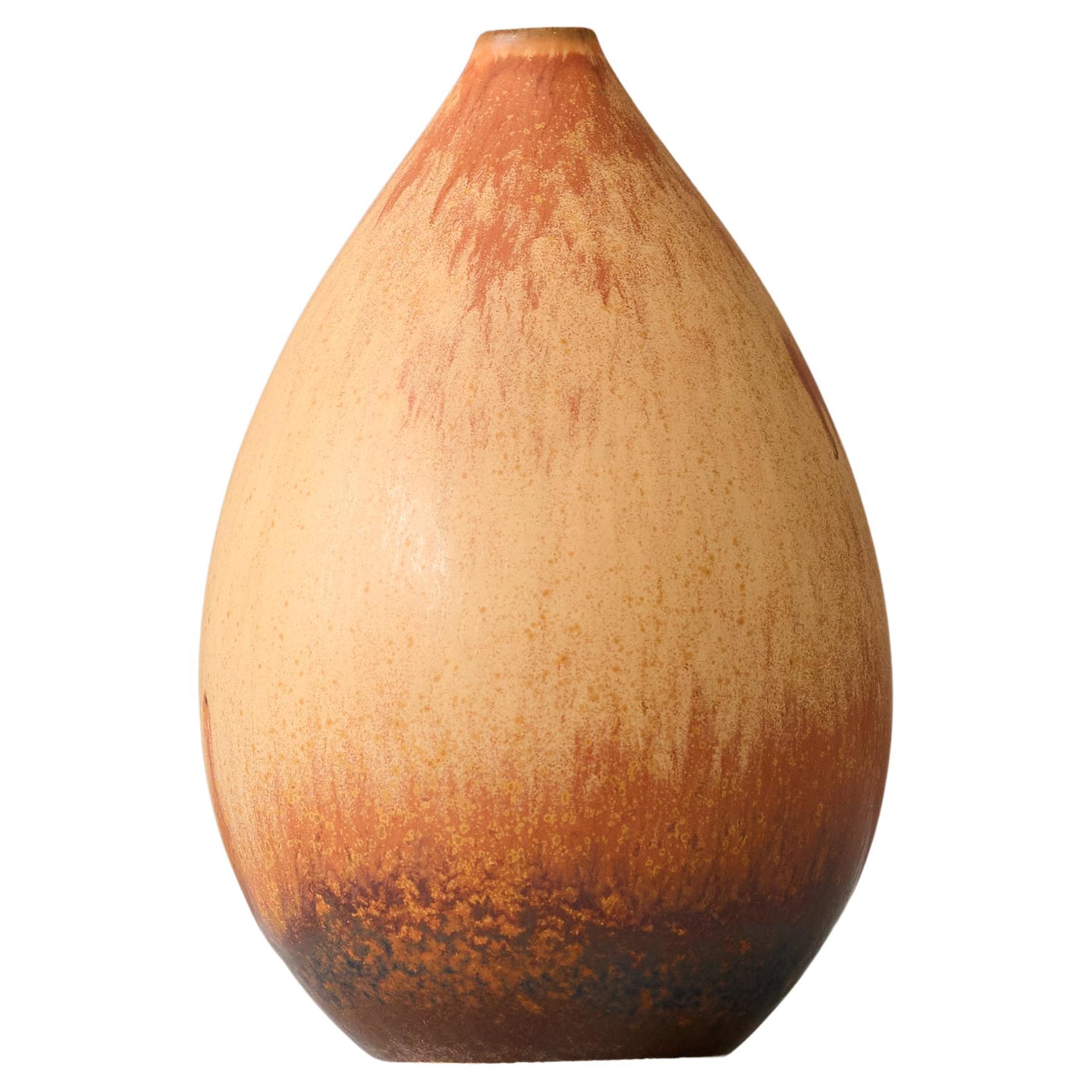 Brown Stoneware Vase by Carl-Harry Stalhane, Rorstrand, Sweden, 1955. For Sale