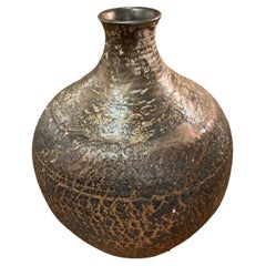Brown Stoneware Vase by Ceramicist Peter Speliopoulos, USA