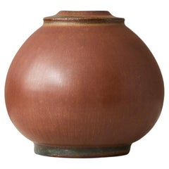 Brown Stoneware Vase by Erich and Ingrid Triller for Tobo, Sweden, 1950s