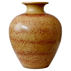 Vase aus braunem Steingut von Gunnar Nylund für Rorstrand, Schweden, 1940er Jahre