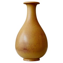 Vase aus braunem Steingut von Gunnar Nylund für Rorstrand, Schweden, 1940er Jahre