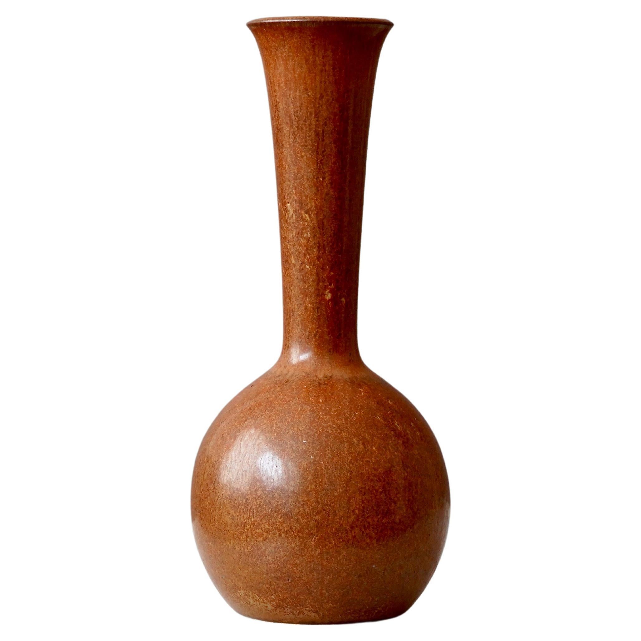 Brown Stoneware Vase by Gunnar Nylund for Rorstrand, Sweden, 1940s