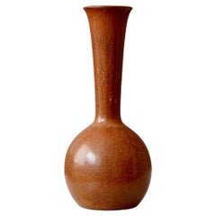 Vase aus braunem Steingut von Gunnar Nylund für Rorstrand, Schweden, 1940er Jahre