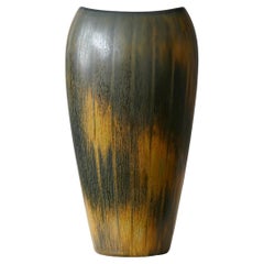 Vaso in gres marrone di Gunnar Nylund per Rorstrand, Svezia, anni '50