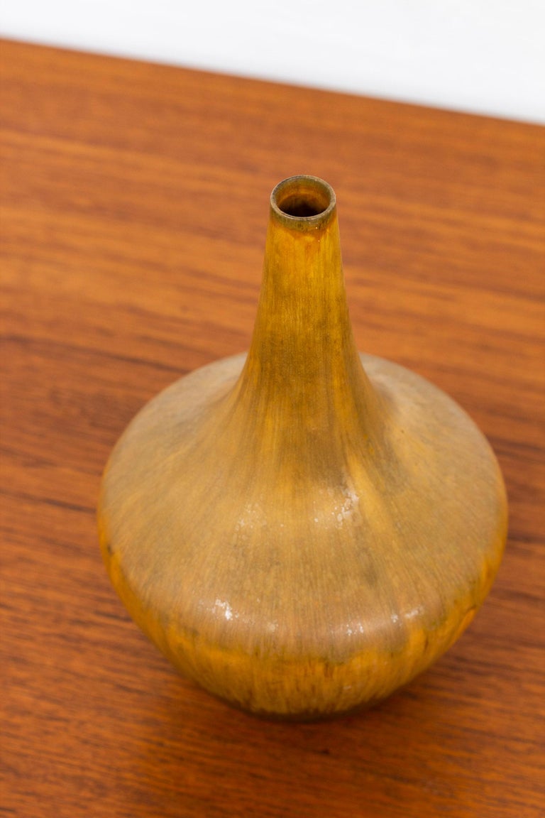 Scandinavian Modern Brown stoneware vase by Gunnar Nylund, Rörstrand, 1950s For Sale