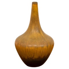 Brown stoneware vase by Gunnar Nylund, Rörstrand, 1950s