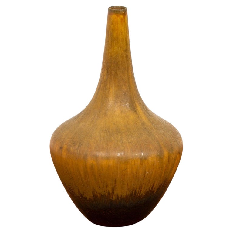 Brown stoneware vase by Gunnar Nylund, Rörstrand, 1950s For Sale