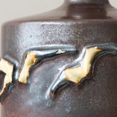 Brown Stoneware Vase by Swedish Ceramist Claes Thell, 1983