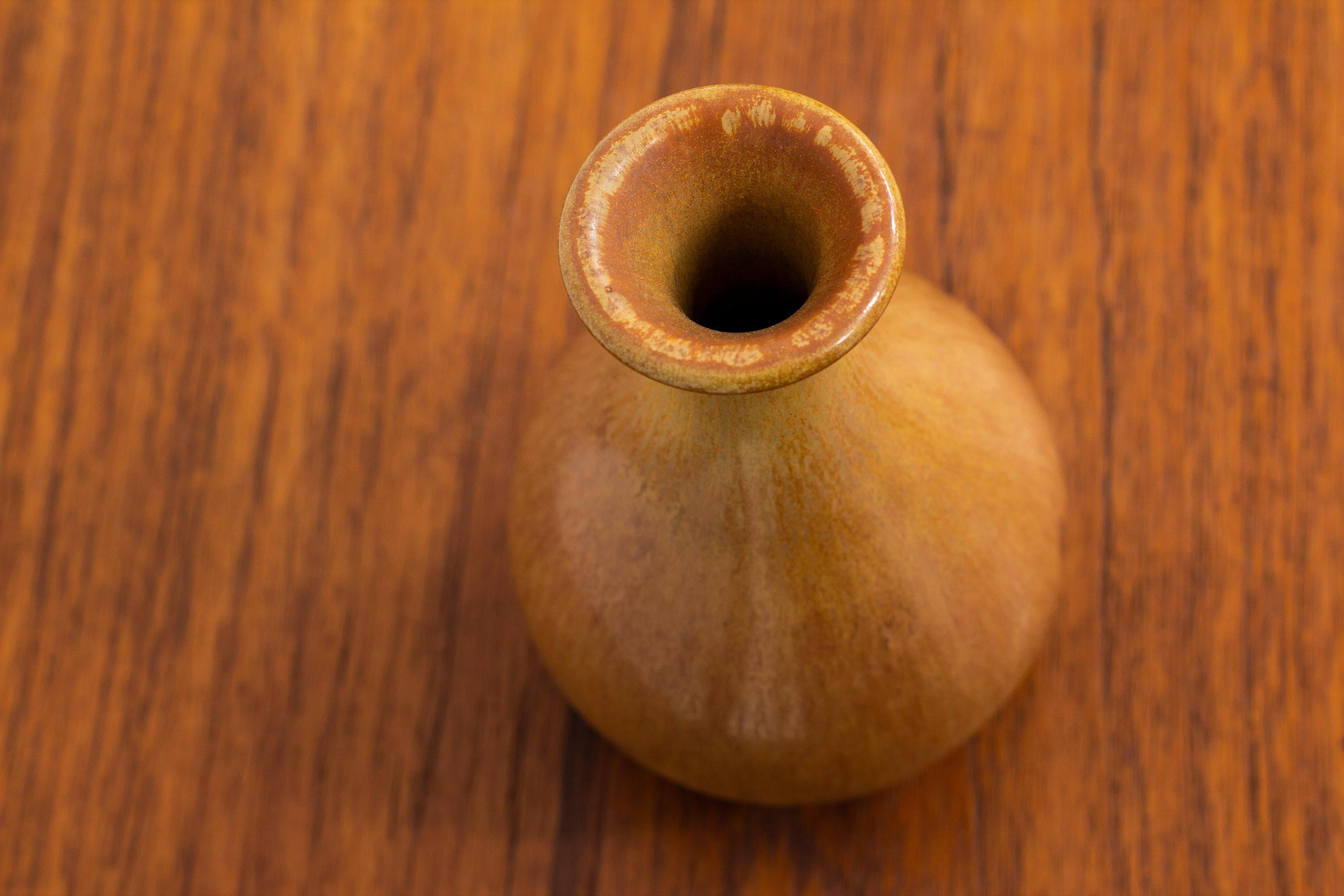 Scandinavian Modern Brown Stoneware Vase Designed by Gunnar Nylund, 1950s For Sale