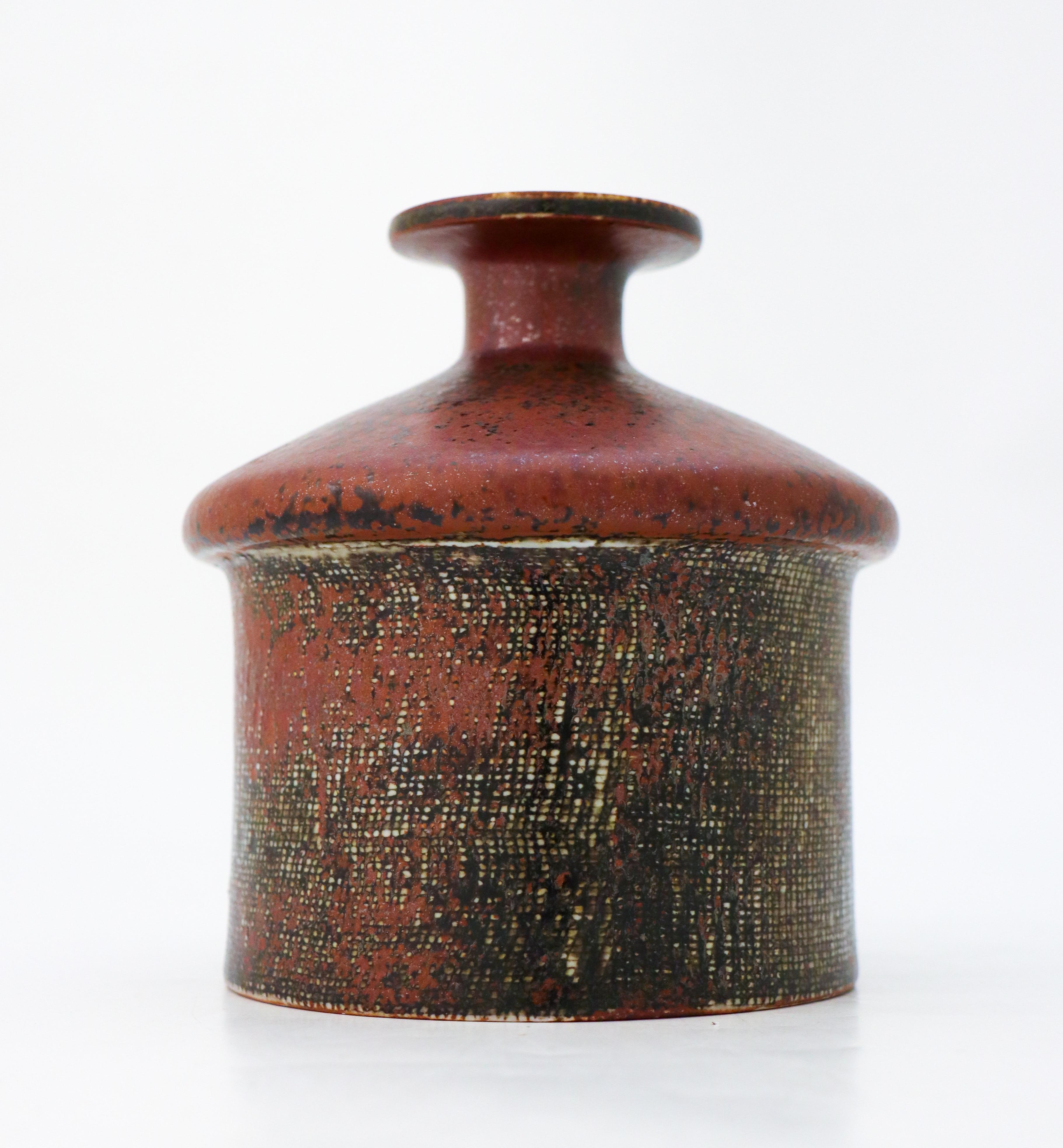 19th Century Brown Stoneware Vase - Stig Lindberg - Gustavsberg Studio - Mid 20th Century  For Sale