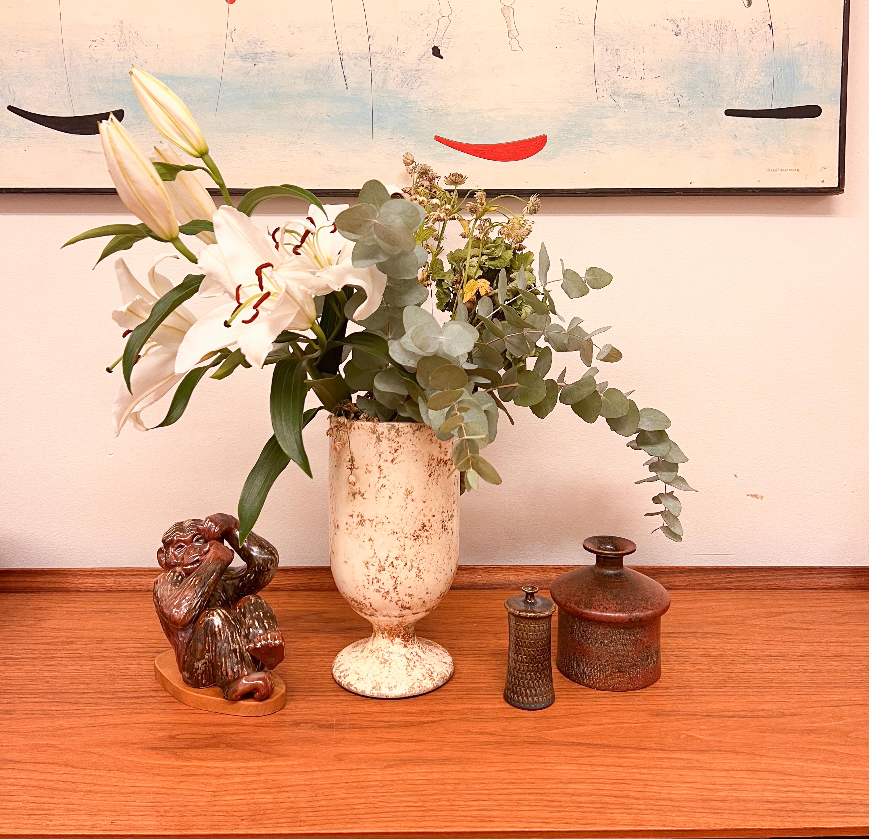 Vase aus braunem Steingut - Stig Lindberg - Gustavsberg Studio - Mitte des 20.  im Angebot 2