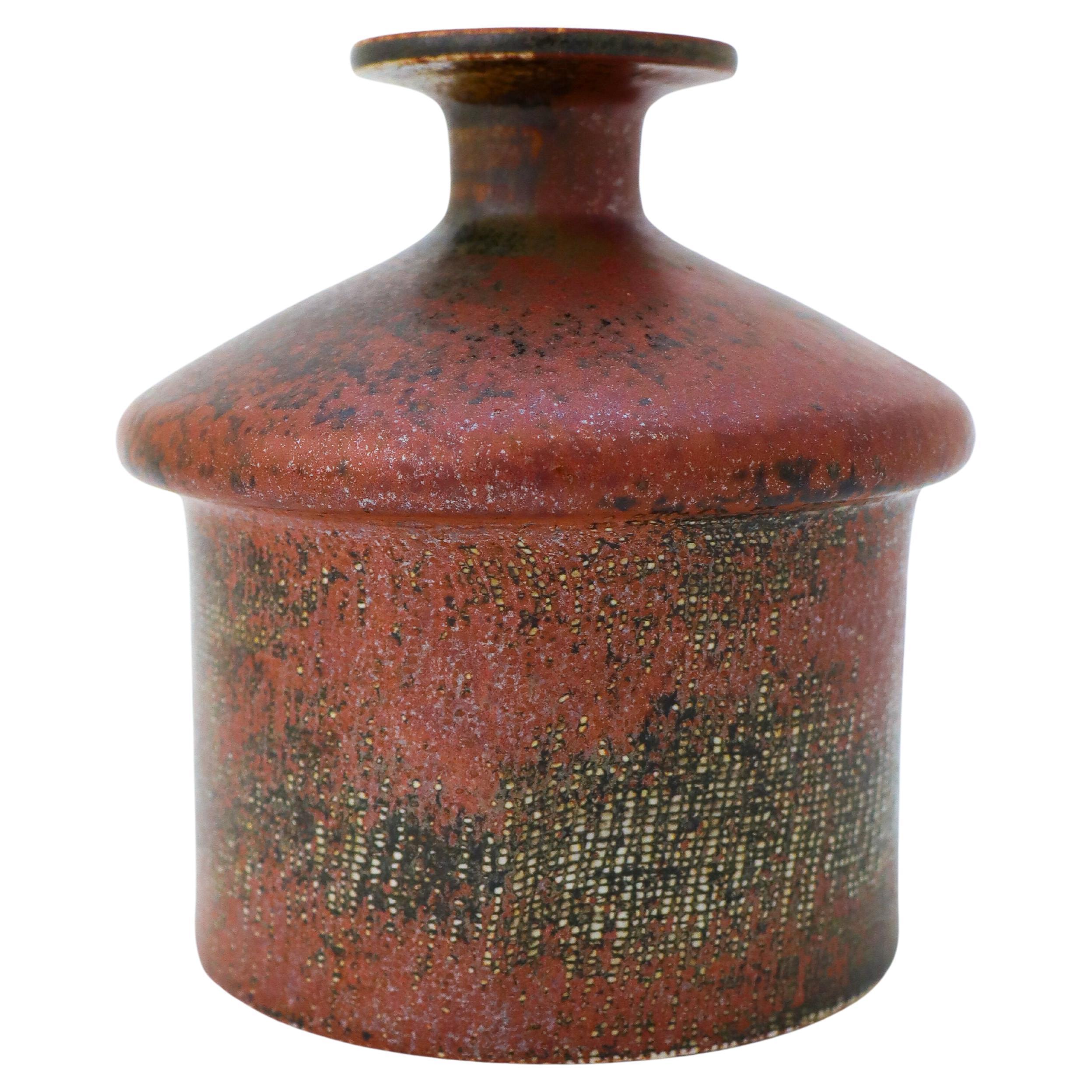 Brown Stoneware Vase - Stig Lindberg - Gustavsberg Studio - Mid 20th Century  For Sale