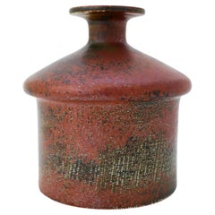 Antique Brown Stoneware Vase - Stig Lindberg - Gustavsberg Studio - Mid 20th Century 