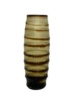 Brown Striped Glass Vase, Romania, Contemporary