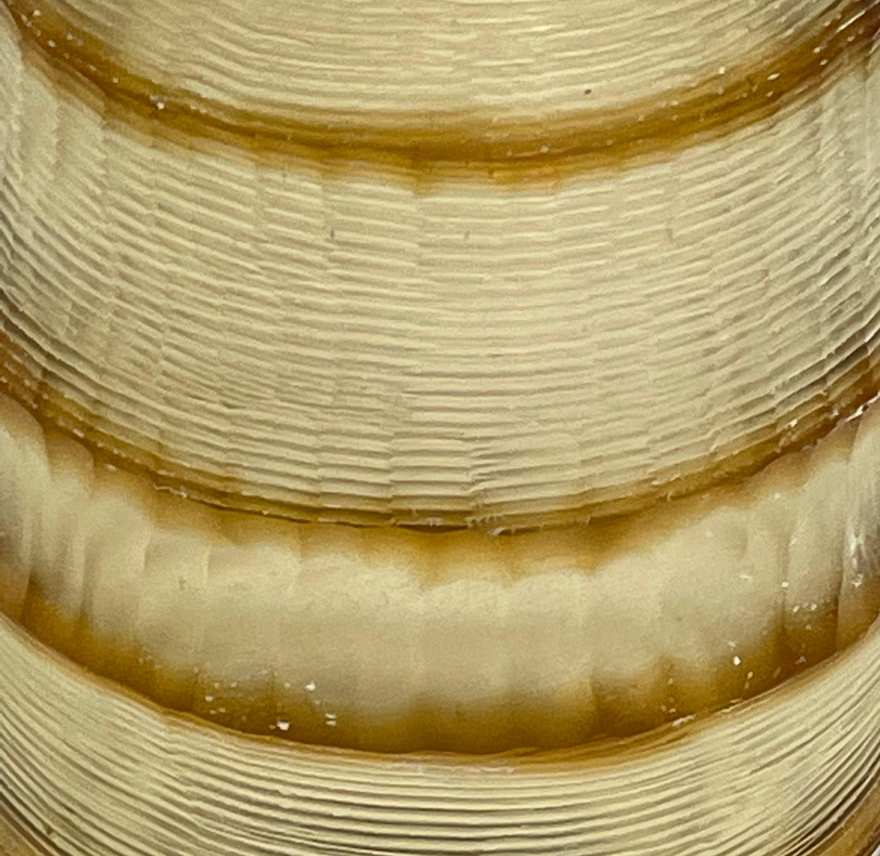 Brown Striped Glass Vase, Romania, Contemporary 2