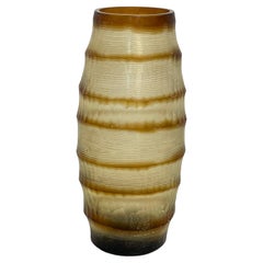 Brown Striped Glass Vase, Romania, Contemporary