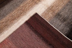 Brown Striped Modern Gabbeh Handmade Wool Rug