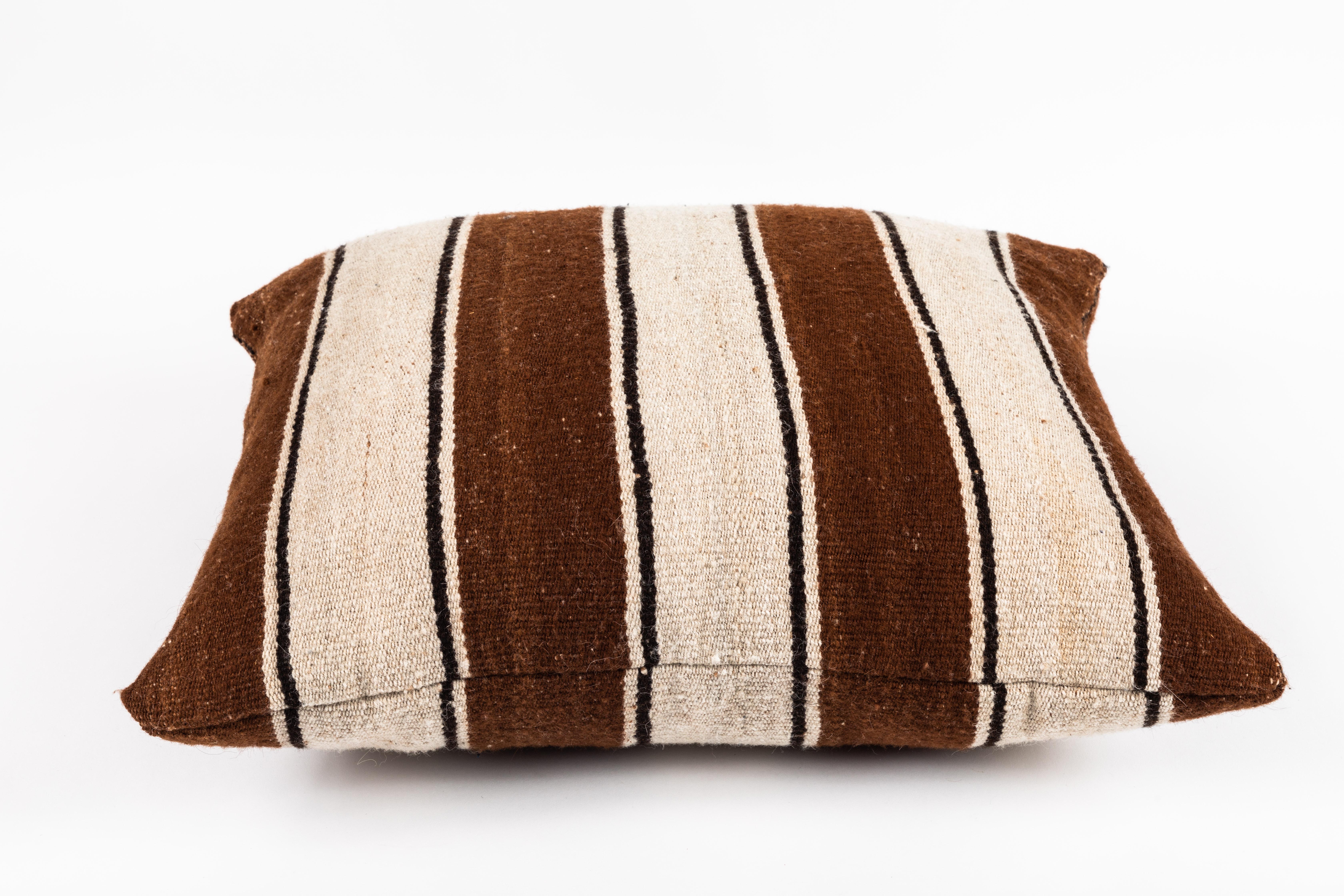 Brown Striped Peruvian Pillow 1