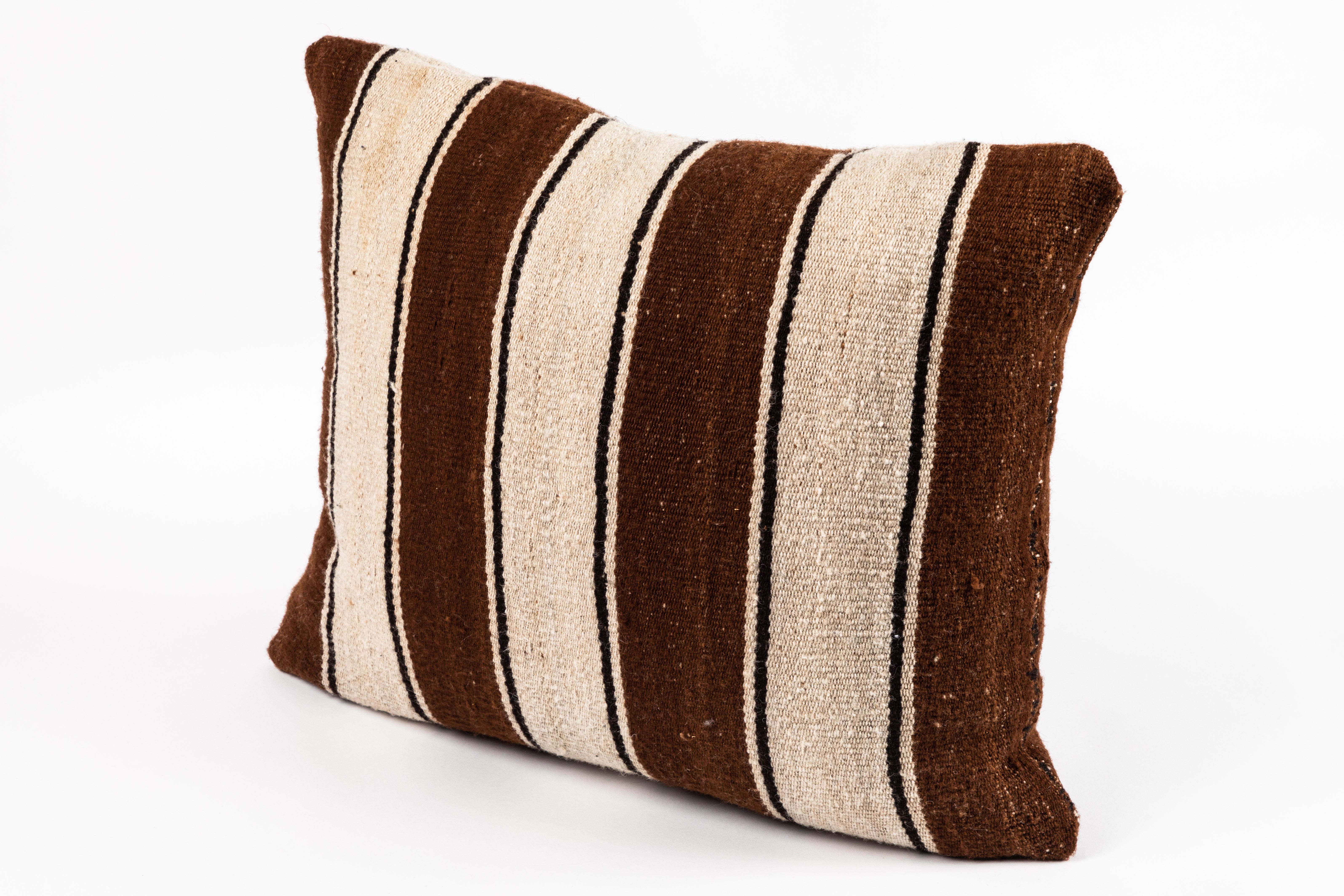 Brown Striped Peruvian Pillow 2