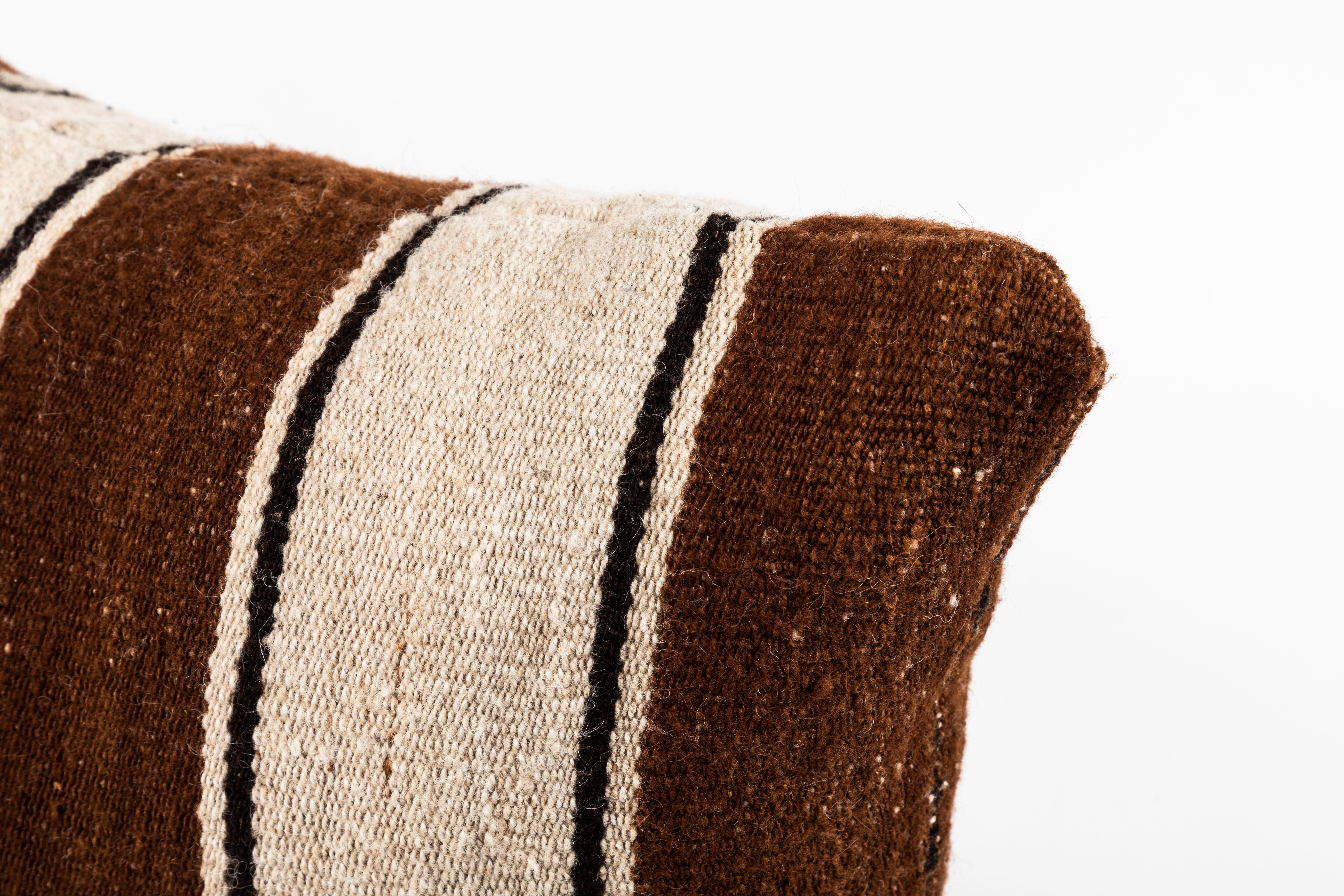 Brown Striped Peruvian Pillow 3