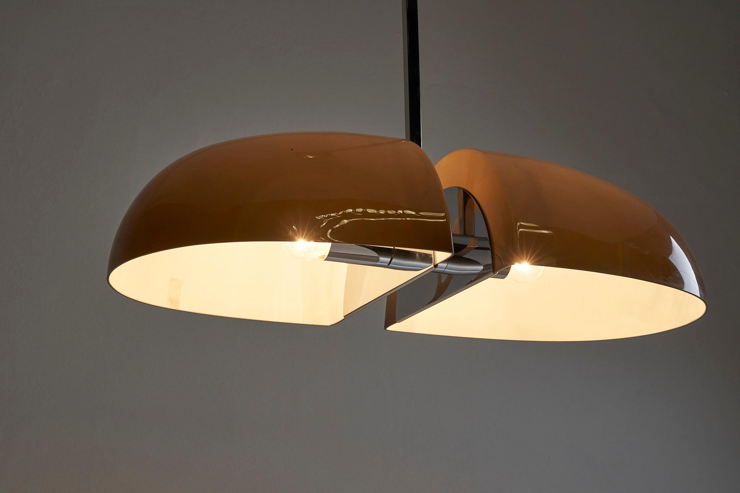 Brown Stylish Fixed Pendant by Lamperti, Italy In Good Condition In Mortsel, BE