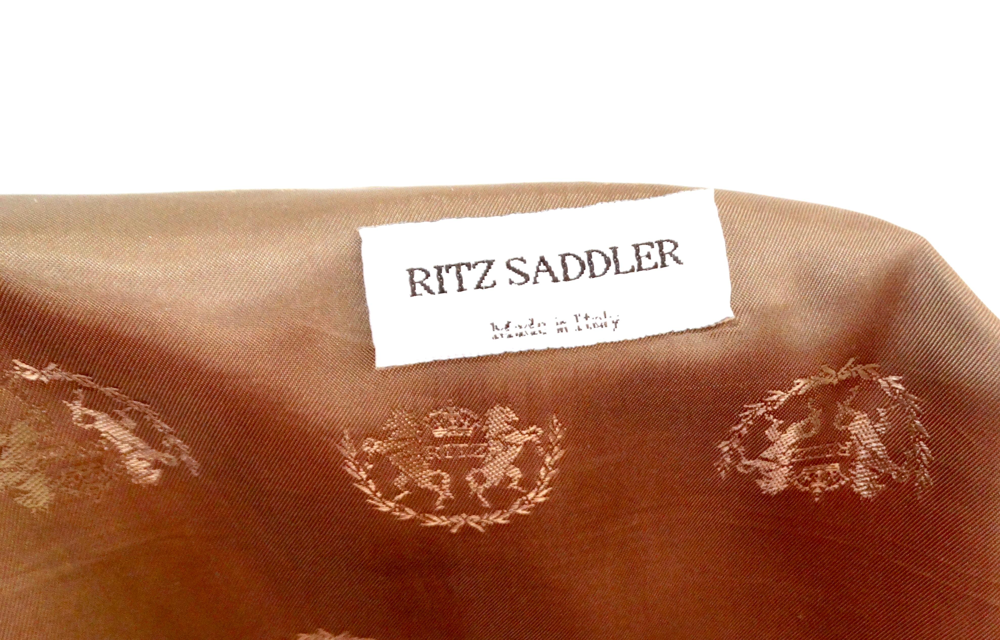 Brown Suede and Silk Printed Horse & Flowers Motif Vest For Sale 3