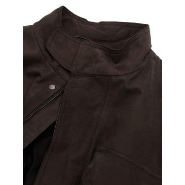 Brown Suede Aviator Jacket For Sale 4