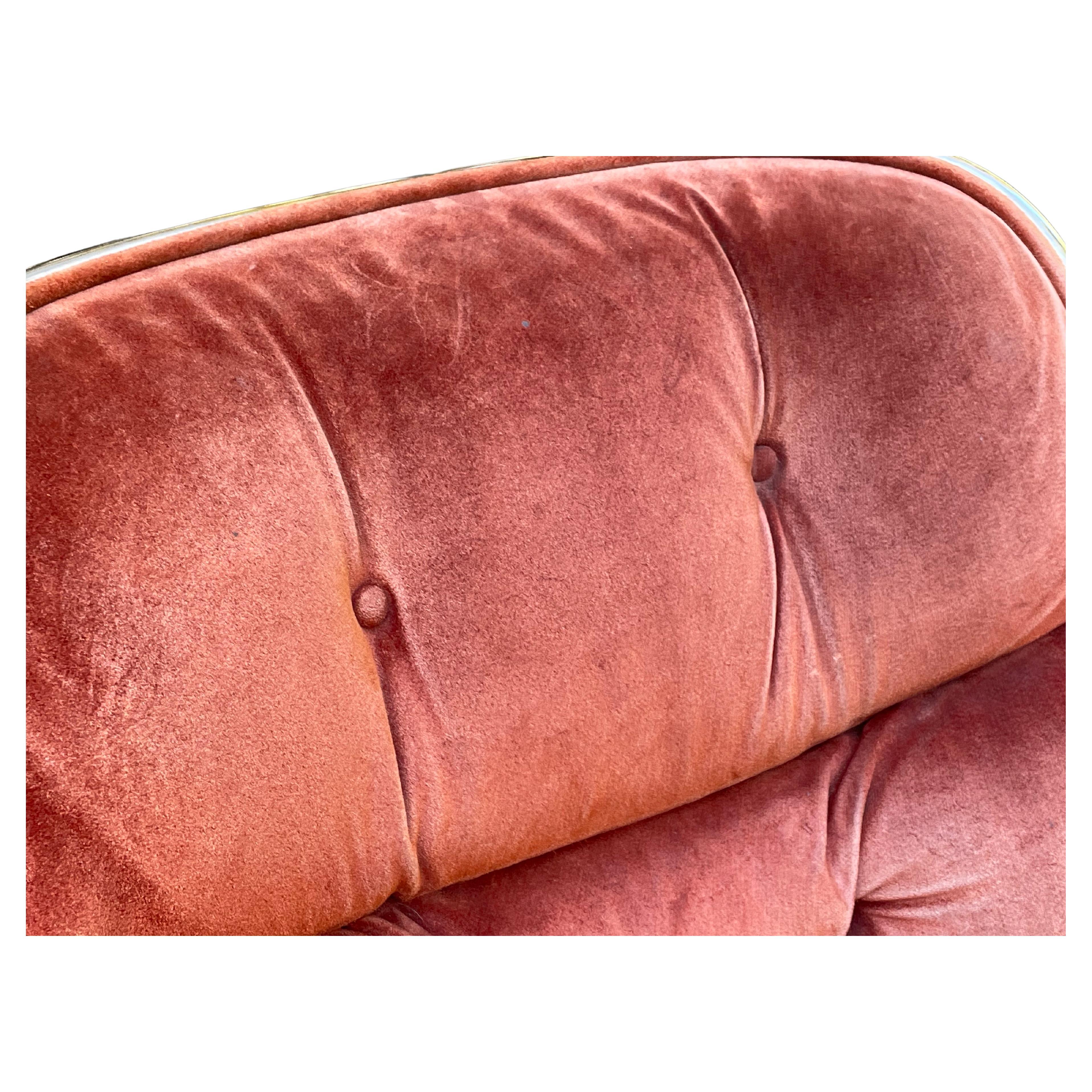 American Brown Suede Knoll Pollock Chair. Circa 1970s.